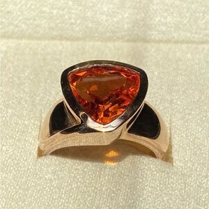 Ross Simons 18k Yellow Gold/sterling silver Citrine Ring Size 9